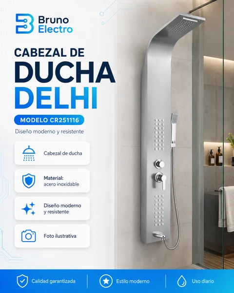 DELHI CABEZAL DE DUCHA ACERO INOX