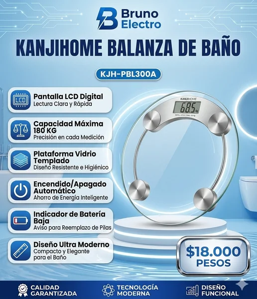 KANJIHOME BALANZA DE BAÑO DIGITAL
