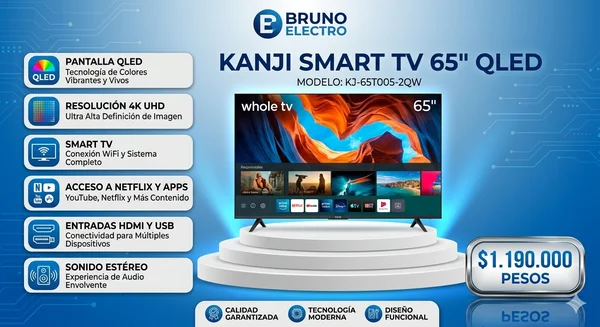 KANJI SMART TV 65” QLED 4K UHD