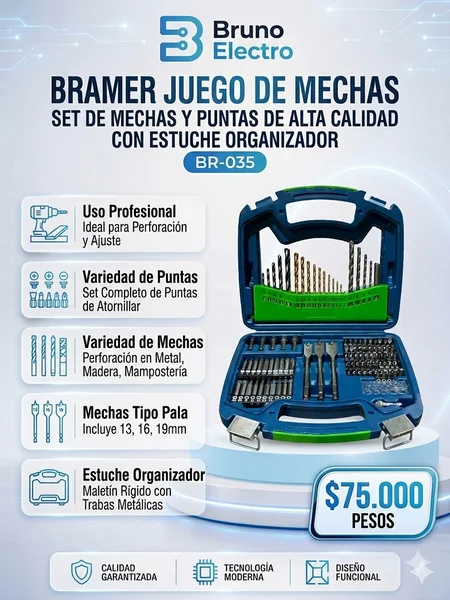 BRAMER JUEGO DE MECHAS Y PUNTAS 101 PZS